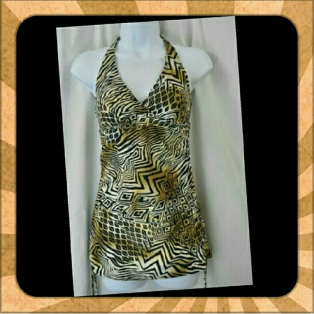 NWT Croft & Barrow Brown Tankini Tummy Slimmer